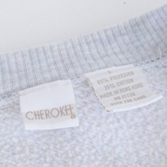 Vintage Cherokee Gray Embroidered Crew Neck Sweater Size Large - Picture 4 of 10